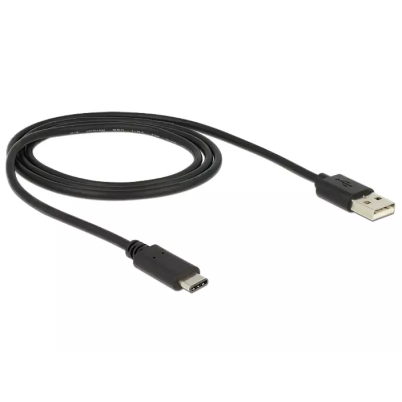 USB kabelis DeLOCK 83600 USB 2.0 1m USB C USB A Melns