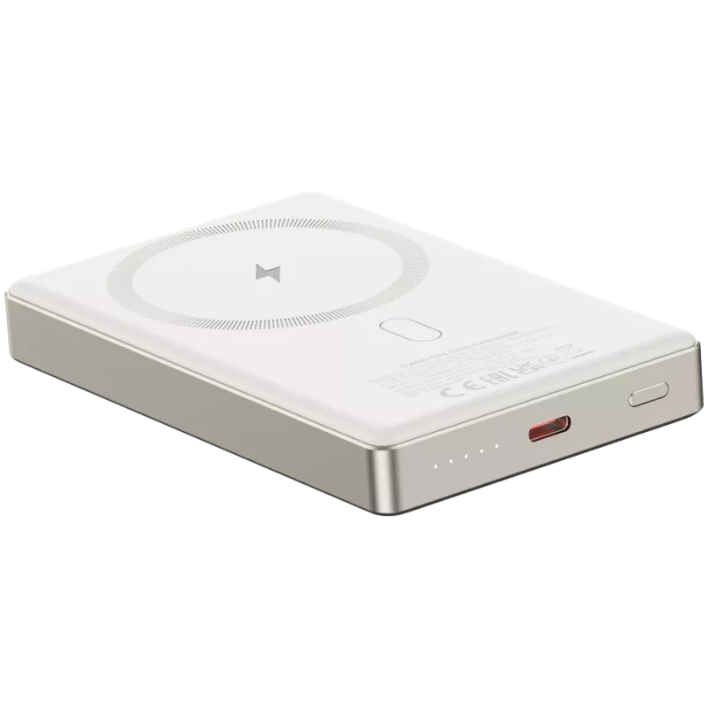 Canyon OnCharge 510 - Powerbank - 10 000 mAh - ieeja USB-C - izeja USB-C PD 20W + bezvadu magnēts
