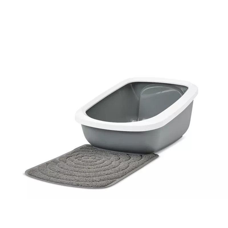 Kaķu tualete Savic Aseo Jumbo noslēgta kaķu paplāte 67,5×48,5×29 cm, pelēka, plastmasa