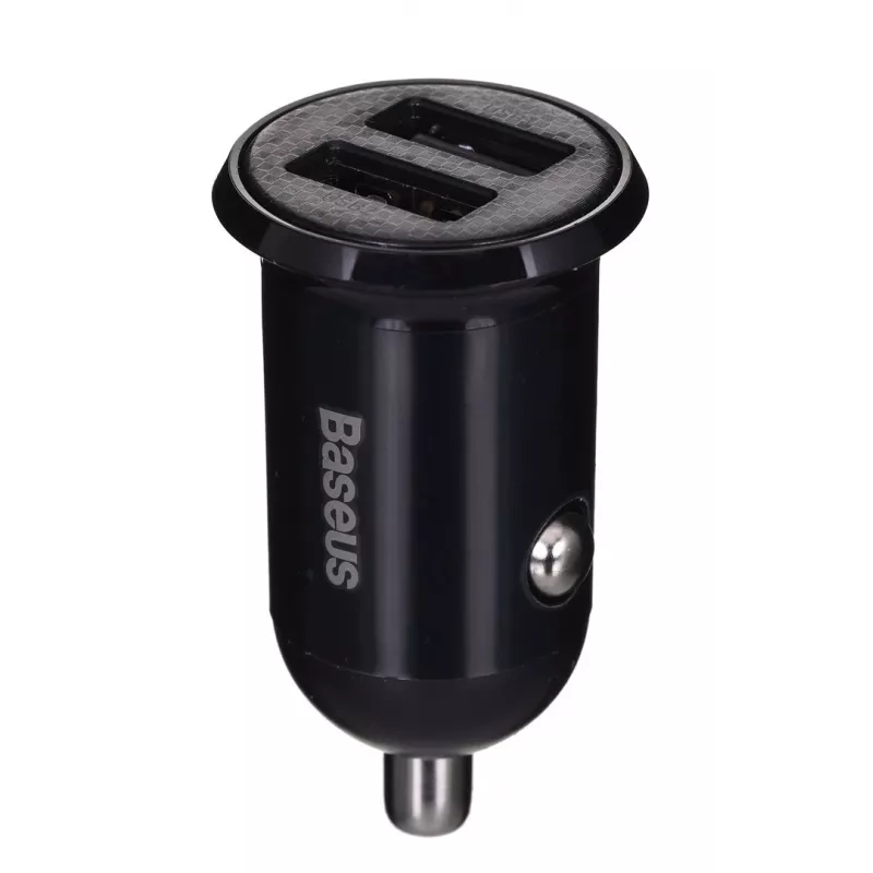 Baseus Gain Pro Universal Auto lādētājs Melns — 2× USB 2.0, 2.4 A katrā portā, Ieeja 12–24 V, 5 V izeja
