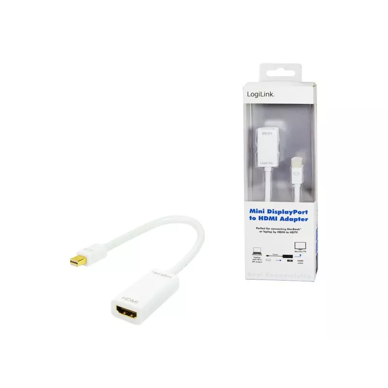 Video kabeļa adapteris LOGILINK Mini DisplayPort uz HDMI tipa A CV0036A, 0,1 m, pelēks