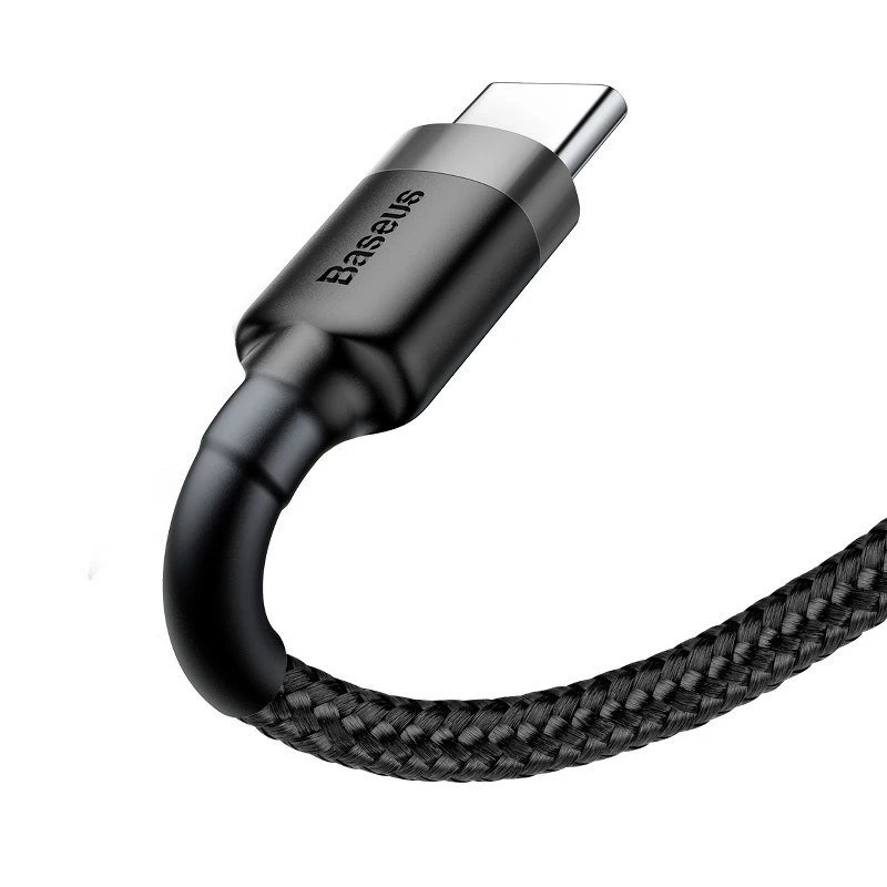 Baseus Cafule USB uz USB-C 3A 1m (pelēks-melns)