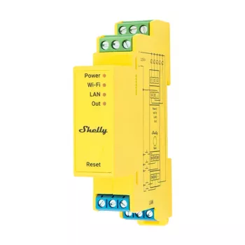 Shelly RGBWW Pro WiFi 5-kanālu DIN sliedes apgaismojuma kontrolieris