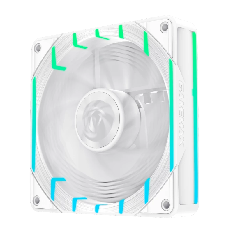 GAMEMAX TORNADO T12 ARGB-RW 120mm balts reversā lāpstiņa korpusa ventilators