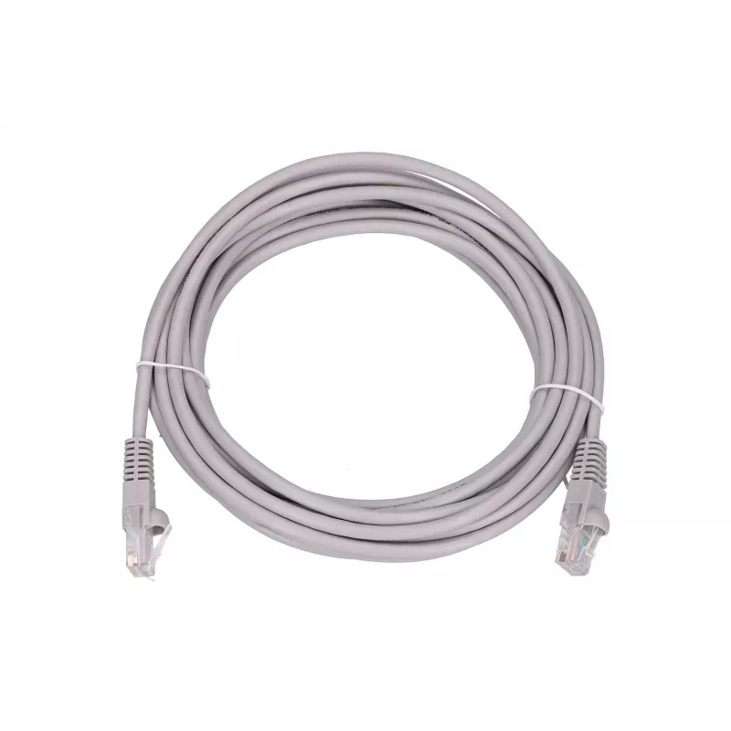 Tīkla komutācijas kabelis Extralink Cat5e UTP 5 m — RJ-45 uz RJ-45, pelēks