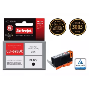 Activejet ACC-526BN Tinte (aizvietotājs Canon CLI-526Bk; Supreme; 10 ml; melna)