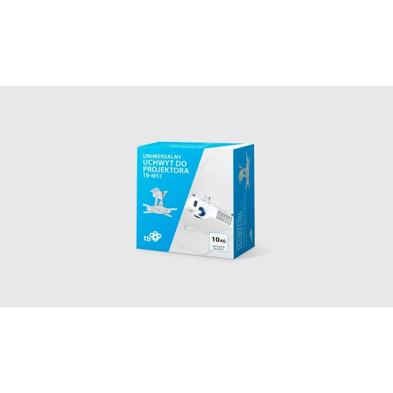 Griestu stiprinājums projektoram TB TB-M51 — notur līdz 10 kg, 15,2 cm pagarinājums