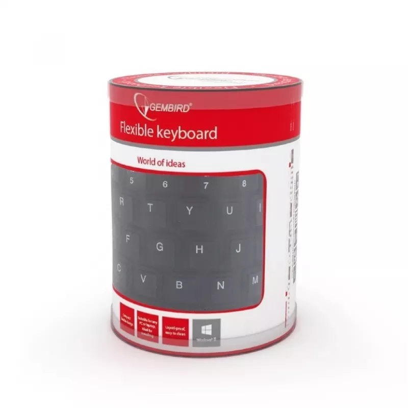 Silikona tastatūra USB+PS/2 melna