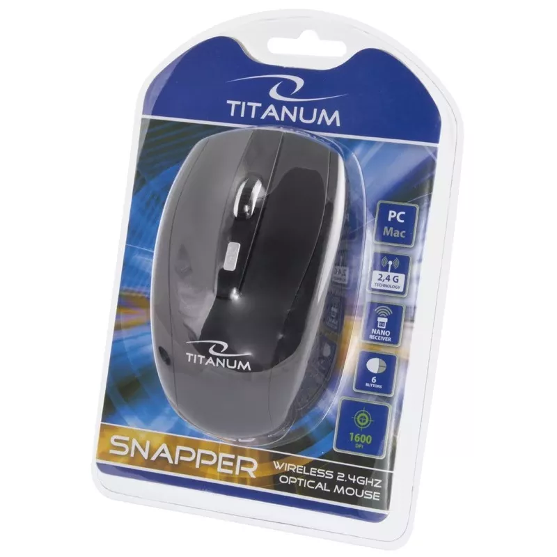 TITANUM TM105K SNAPPER pele RF Wireless Optical 1600 DPI Right-hand