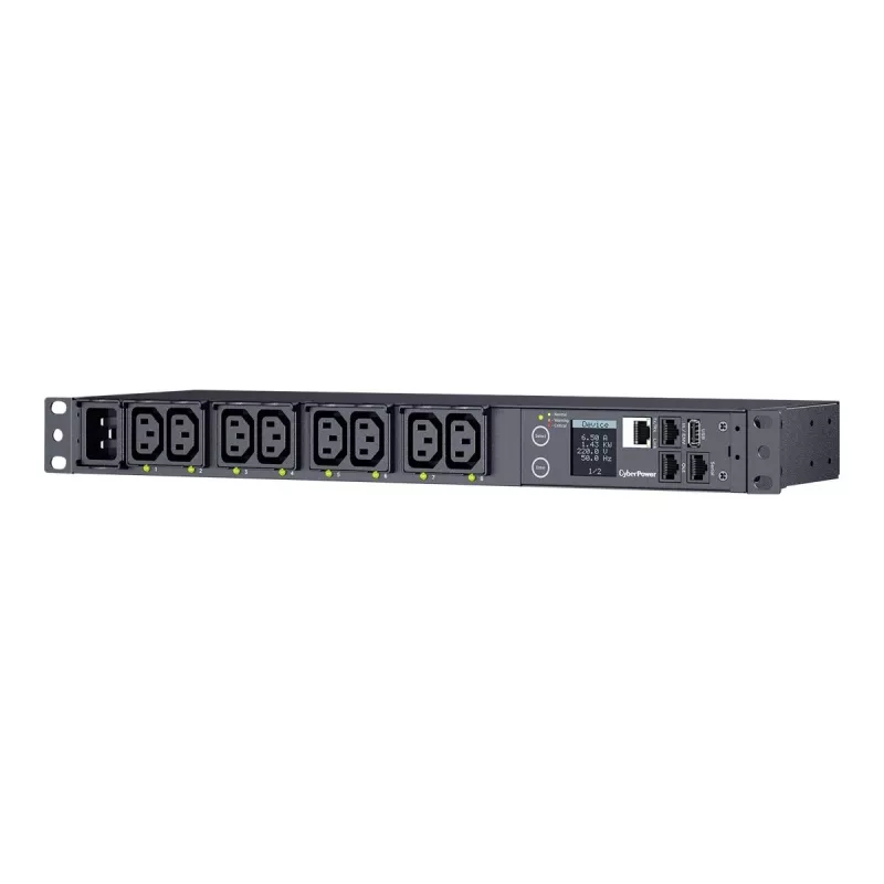 CyberPower PDU41005 strāvas sadales bloks (PDU) 8 maiņstrāvas ligzdas 1U Melns