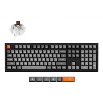 Mehāniskā pilna izmēra tastatūra Keychron K10 Max QMK — USB + RF bezvadu + Bluetooth, 108 taustiņi, RGB, melna