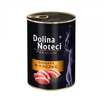 Mitrā kaķu barība Dolina Noteci 400 g bundža — Premium recepte pieaugušiem, pīle un vista, 80% mitrums, 10% olbaltumvielas