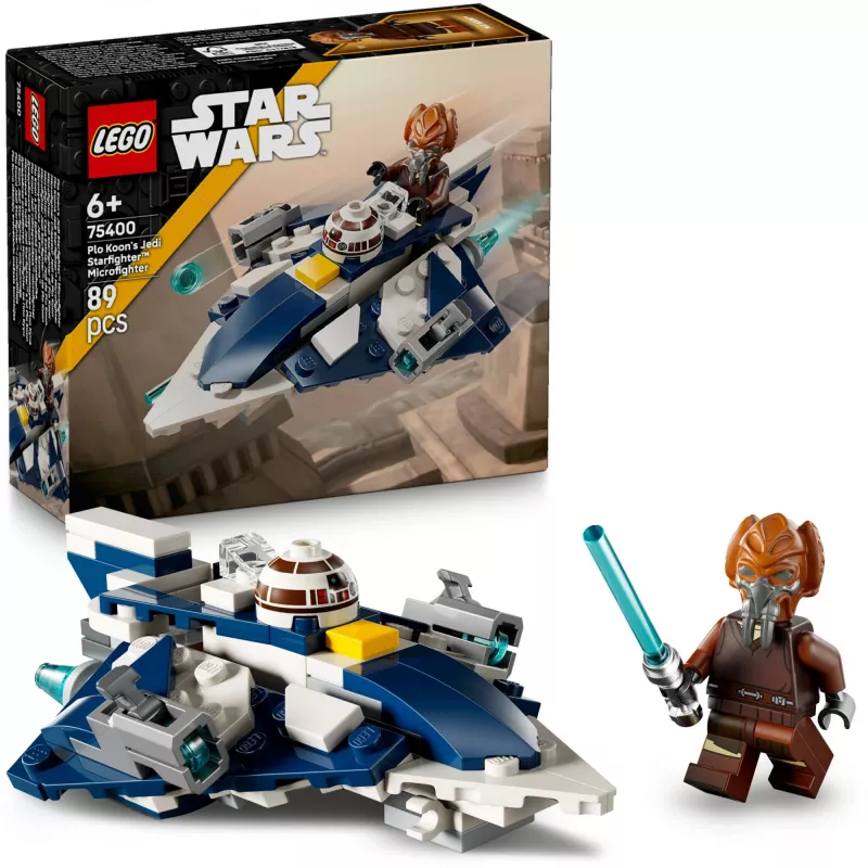 LEGO Microfighter Star Wars Plo Koon's Jedi Starfighter 75400 — 89 gabali, 1 minifigūra, vecumam 6+