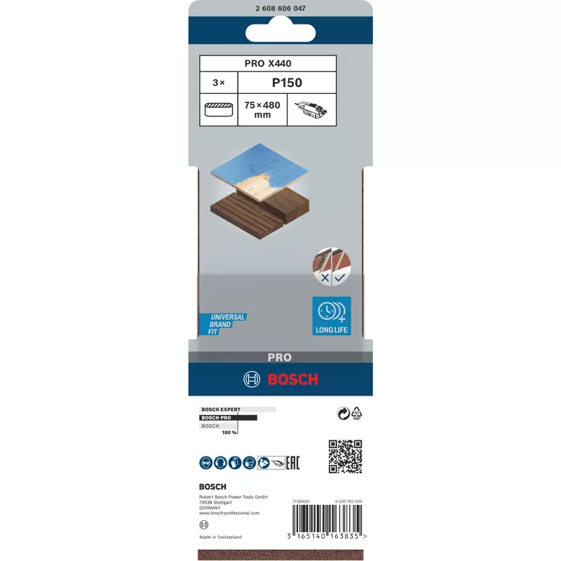 slīplente X440 Best for Wood and Paint, 75x480mm, K150