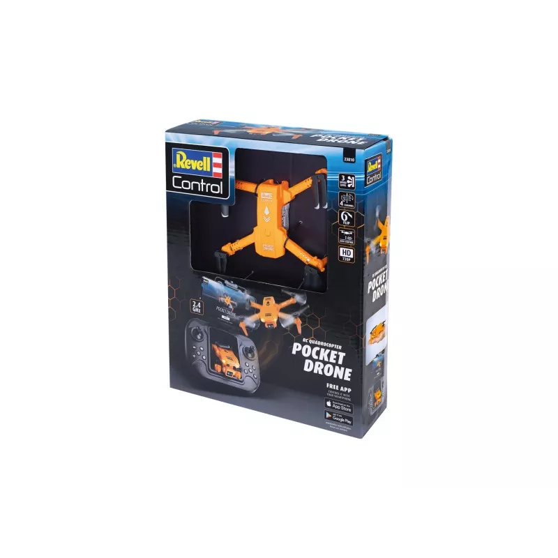 RC kvadrokopters REVELL Pocket Drone 23810 — 2,4 GHz, 4 kanālu tālvadība