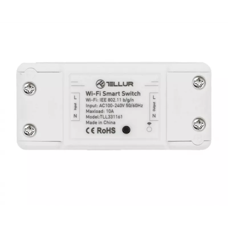 Inline WiFi slēdzis Tellur TLL331161 2200W — viedais inline relejs lampām un ierīcēm