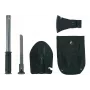 FOSCO taktiskais ierakumu instruments 433120 ar integrētu zāģi un cirvi, nerūsējošais tērauds, 836 g, melns