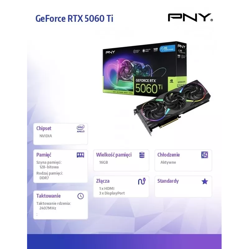 Grafikas karte GeForce RTX 5060 Ti 16GB RGB VCG5060T16TFXXPB1-O