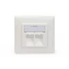 Digitus | Sienas plāksne Keystone moduļiem, Vācu tips, vidējā plāksne 50x50 mm, rāmis 80x80 mm | DN-93801-1