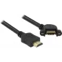 DeLOCK - Video/Audio un tīkla kabelis - HDMI - 28 AWG - HDMI, 19 kontaktu (siev.) - HDMI, 19 kontaktu (vīr.) - 1,0 m - melns - 110 grādu leņķveida savienotājs (85103)