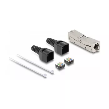 DeLOCK RJ45 sakabe LSA–LSA Cat.8.1 bez instrumentiem, melna
