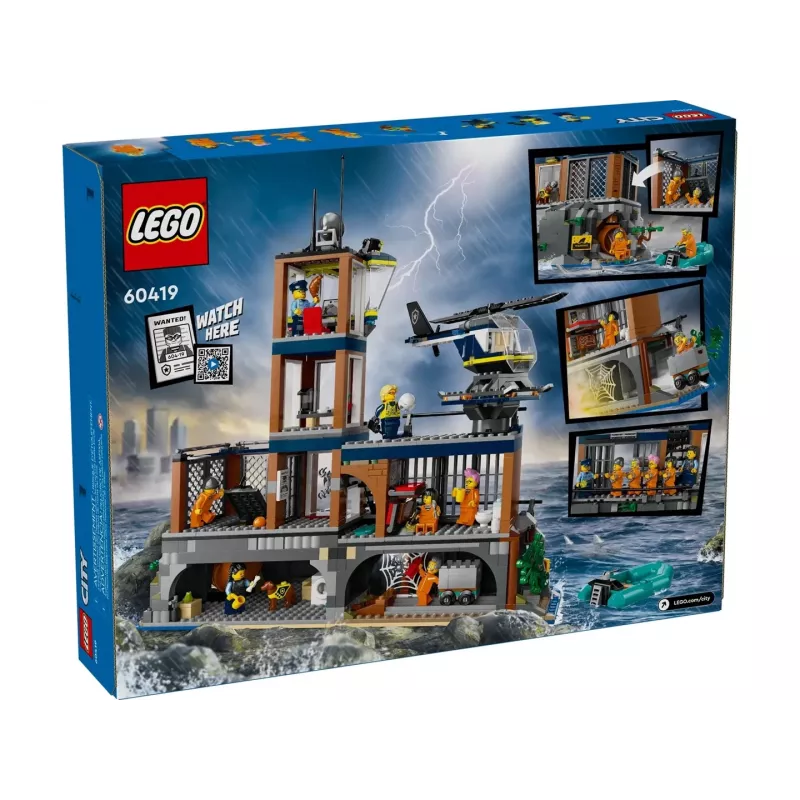 LEGO City Konstrukciju rotaļlieta Policijas iecirknis Cietuma sala 60419 — 980 detaļas, 7 minifigūras, 370×400×160 mm
