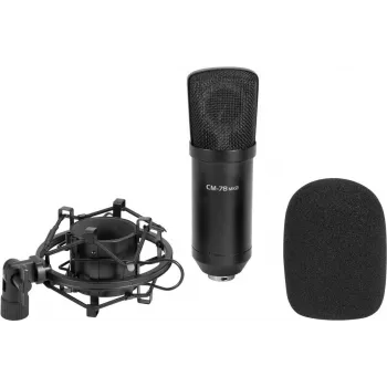 Lielās diafragmas kondensatora mikrofons Omnitronic CM-78MK2 — studijas vokāla un instrumentu ierakstīšanai