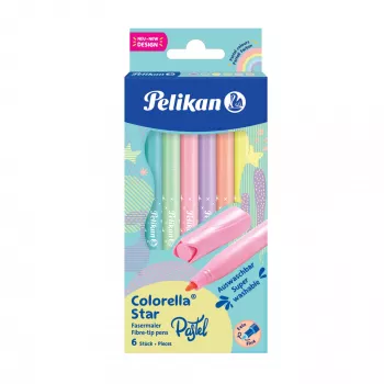 Flomāsters Pelikan 822282 Fine Assorted colours 6 gab.