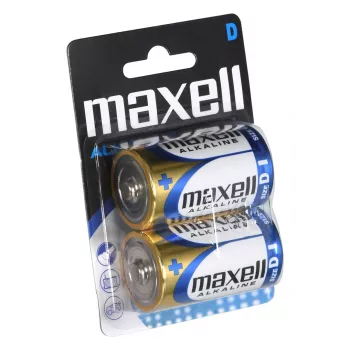 Vienreizēja sārmaina baterija MAXELL D 1.5V (cilindriska) — 2 gab., blisterī