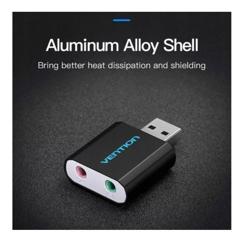 Vention USB ārējā skaņas karte, melna, metāla tips