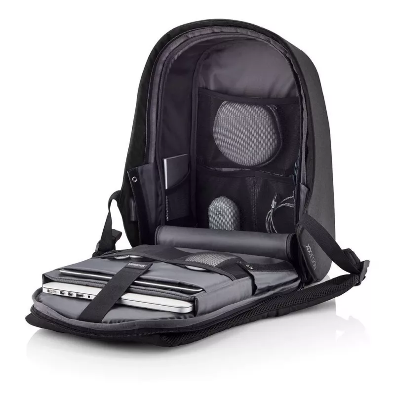 Mugursoma XDDESIGN Bobby Hero Small, pretaizdzīšanas, 11,5 L, planšetdators līdz 12,9 collām, PET/putas, melna