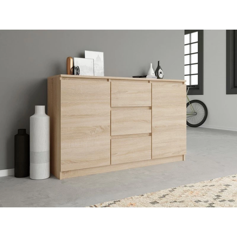 Topeshop KOMODA 2D3S DĄB SONOMA kumode