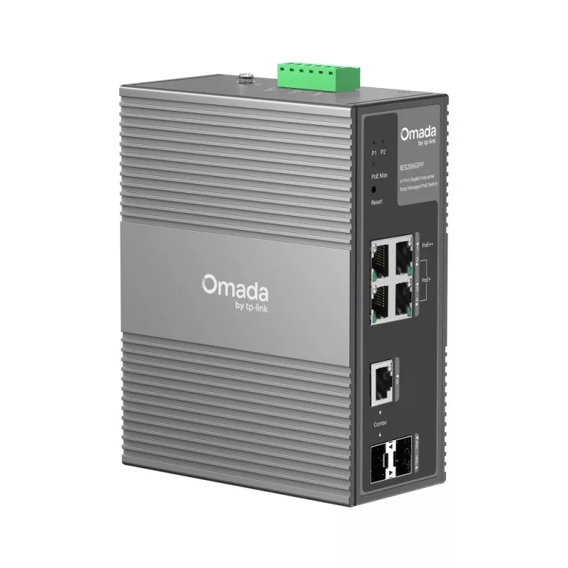 TP-Link IES206GPP tīkla komutators pārvaldāms Gigabit Ethernet (10/100/1000) Power over Ethernet (PoE) melns