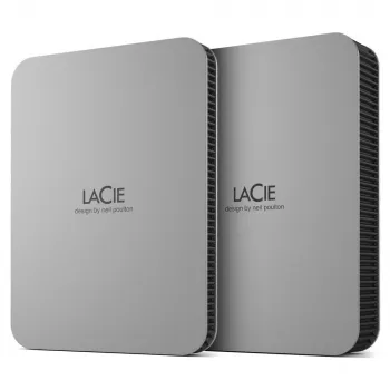 LaCie Mobile Drive Moon 4TB ārējais cietais disks, pārnēsājams, sudraba krāsā, USB-C 3.2, PC Mac, ar Adobe Creative Cloud, 3 gadu Rescue Services (STLP400040)