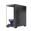 PC korpuss MODECOM Volcano Stellar 5F ATX Midi Tower, rūdīts stikls, 5 iepriekš uzstādīti ventilatori, USB‑C, atbalsta microATX/ATX, maks. GPU 420 mm, CPU dzesētāja augstums 175 mm