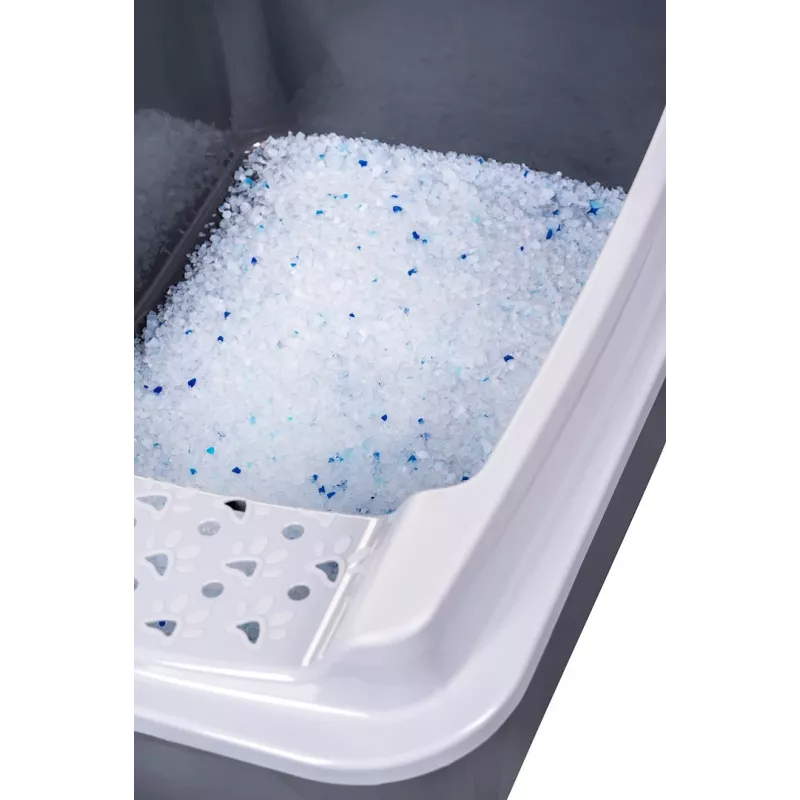 Kaķu kastīte DIAMENTIQ Bonita pelēka plastmasas 571×392×209 mm, 1 kg