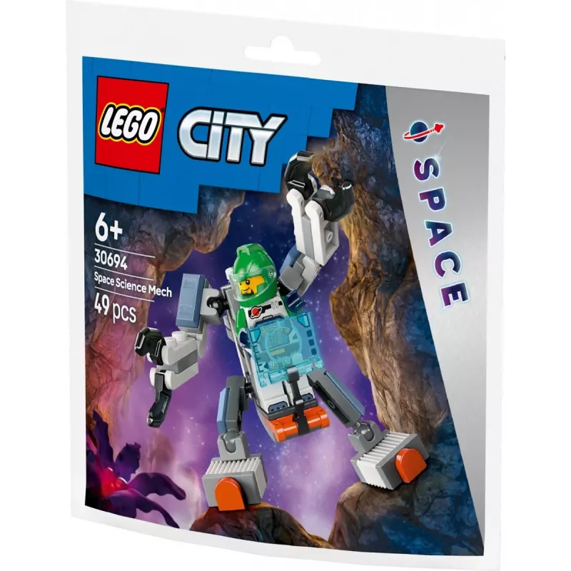 LEGO City kosmosa pētnieka meha konstrukcijas rotaļlieta 30694 ar kustīgām rokām un kājām