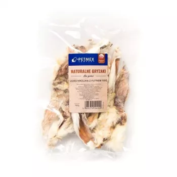 PETMEX suņu našķis Truša auss ar spalvu 100g