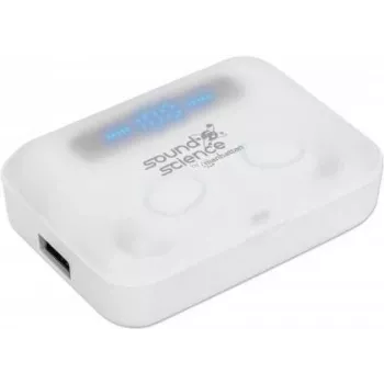 Manhattan Bluetooth austiņas, baltas, mikrofons, integrētas vadības ierīces, sviedru izturīgas, trokšņu izolējošas, 5 stundu lietošanas laiks, maks. diapazons 10 m, uzlādes futrālis ar ārējo akumulatoru (1200 mAh), Bluetooth v5.0, iekļauts USB-A uzlādes kabelis, 3 gadu garantija