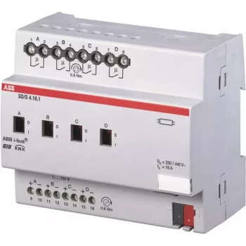 ABB SD/S4.16.1 - Schalt-/Dimm-Aktuator - 4 kanāli - sudraba - EN 50 090-2-2 - DC - 21 - 30 V (2CDG110080R0011)