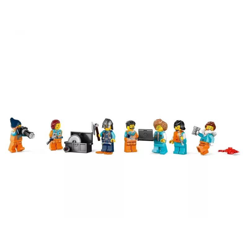 Konstrukciju rotaļlieta LEGO City Arktikas izpētes kuģis 60368 — 815 gab., 7+ gadi, ietver 4 minifigūras