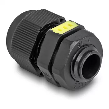 Kabeļa blīvslēgs M12 DELOCK ar ventilāciju IP68, plastmasa, melns, 2 gab.