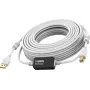 Vision balta USB 2.0 kabelis 15 m USB A uz USB B 0,48 Gbit/s