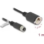 Tīkla kabelis DeLOCK M12 kabelis A-kodēts 8 kontaktu sievišķais uz RJ45 ligzdu Cat.5e FTP 1 m melns