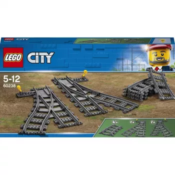 Konstruktoru komplekts LEGO City 60238 – dzelzceļa pārmijas un aksesuāri rotaļu komplektiem