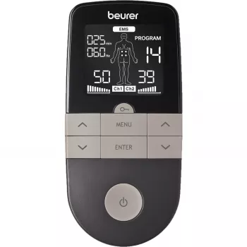 Elektrostimulācijas TENS/EMS ierīce Beurer EM 1 RELIEF+ (modelis 60428) antracīta krāsā