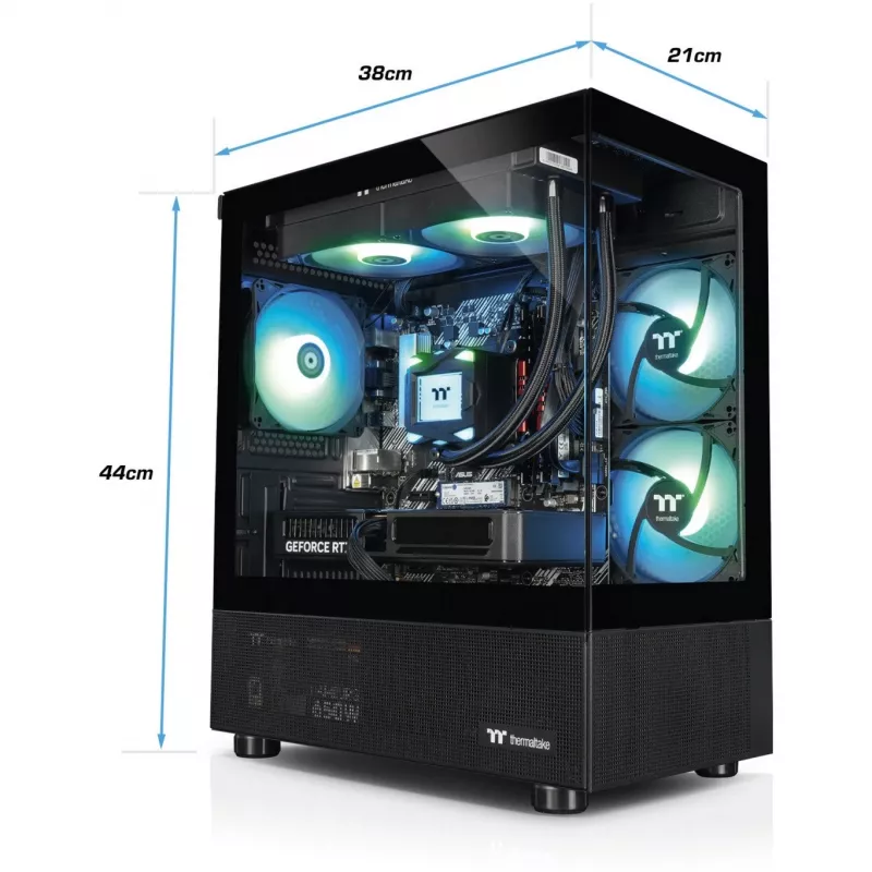 FTW V170A 5060Ti Melns, spēļu dators melns/caurspīdīgs, Windows 11 Home