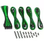 Kabeļa pagarinātāju komplekts CableMod CM-CAB-CKIT-N86KKLG-R — 8+6-pin strāvas pagarinātāji, melns/zaļš