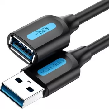 USB 3.0 pagarinātāja kabelis Vention CBHBI, vīrišķais–sievišķais, 3 m, melns