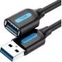 USB 3.0 pagarinātāja kabelis Vention CBHBI, vīrišķais–sievišķais, 3 m, melns